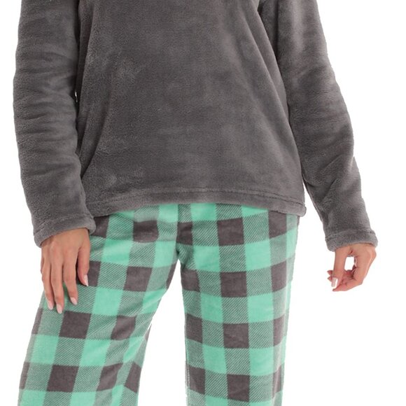 Ultra-Soft Plush Fleece Pajama Set Matching Socks Cozy Lounge Sleepwear